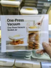 Press-type sealed jar for grains, coffee storage box, snack plastic kitchen flour food storage jar, rectangular sealed jar Application Scenario